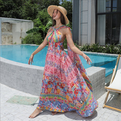 Women's Floral Flowing Hem Dress
