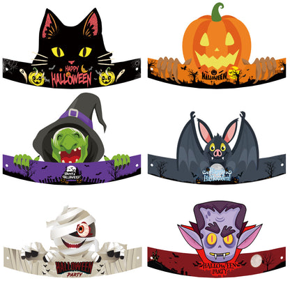 New Halloween Decorative Paper Hats European And American Halloween Halloween Children's Party Decoration Props Wholesale