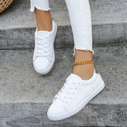 Plus Size Casual White Sneakers