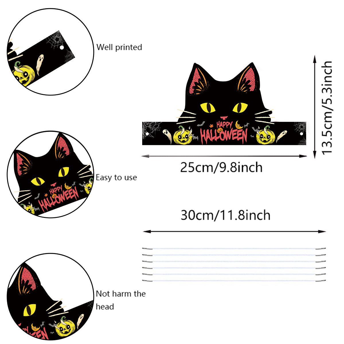New Halloween Decorative Paper Hats European And American Halloween Halloween Children's Party Decoration Props Wholesale