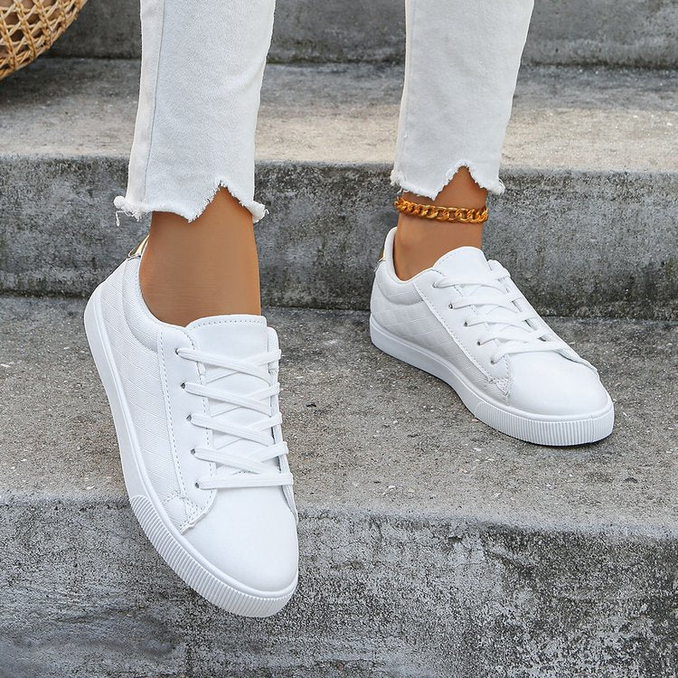 Plus Size Casual White Sneakers