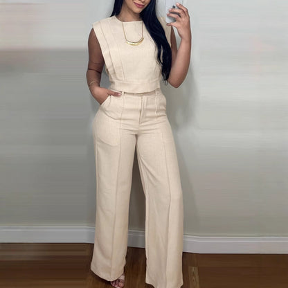 Sleeveless Vest And Pants Set