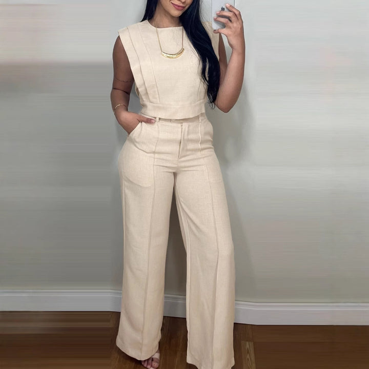 Sleeveless Vest And Pants Set