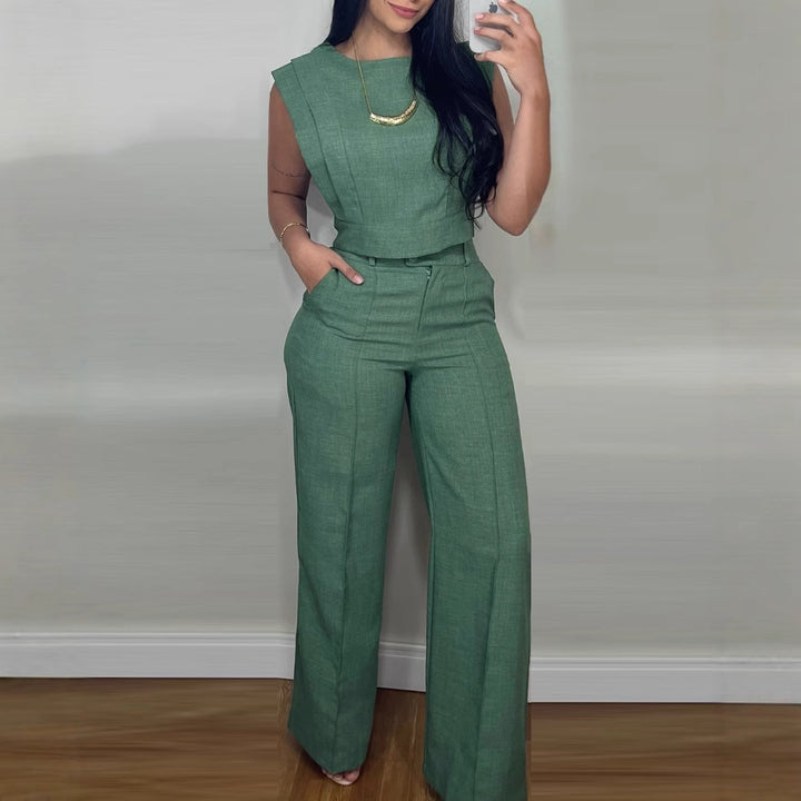 Sleeveless Vest And Pants Set