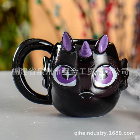 Unicorn Ceramic Coffee Mug Funny Halloween Cartoon Mug Student Cute Gift Cup