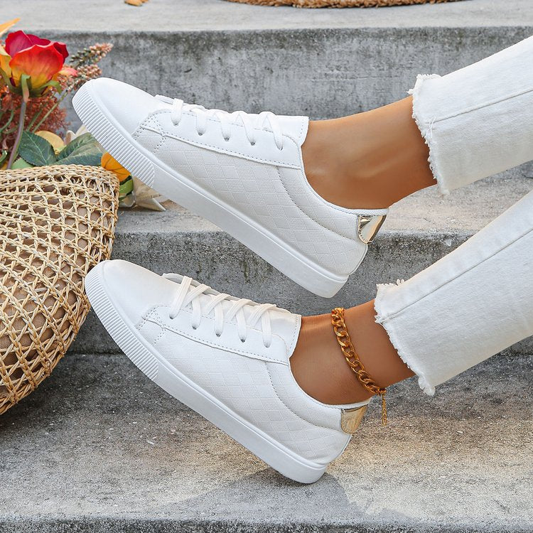 Plus Size Casual White Sneakers