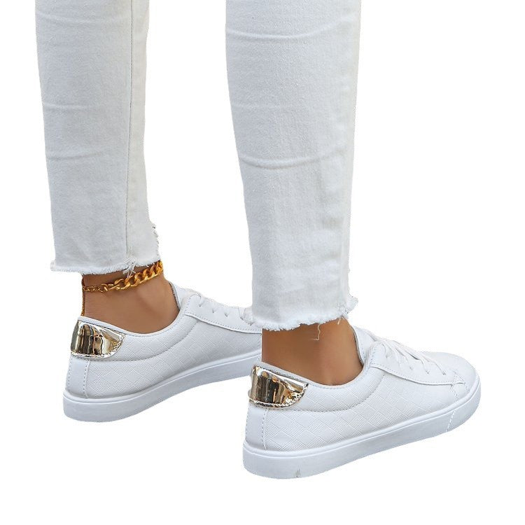 Plus Size Casual White Sneakers
