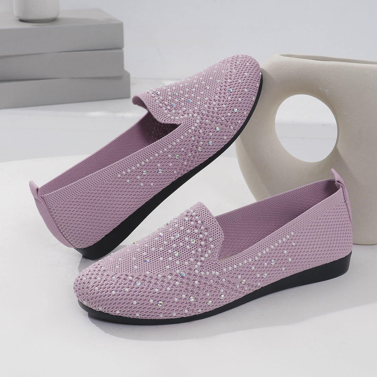 Plus Size Mesh Diamond Flats