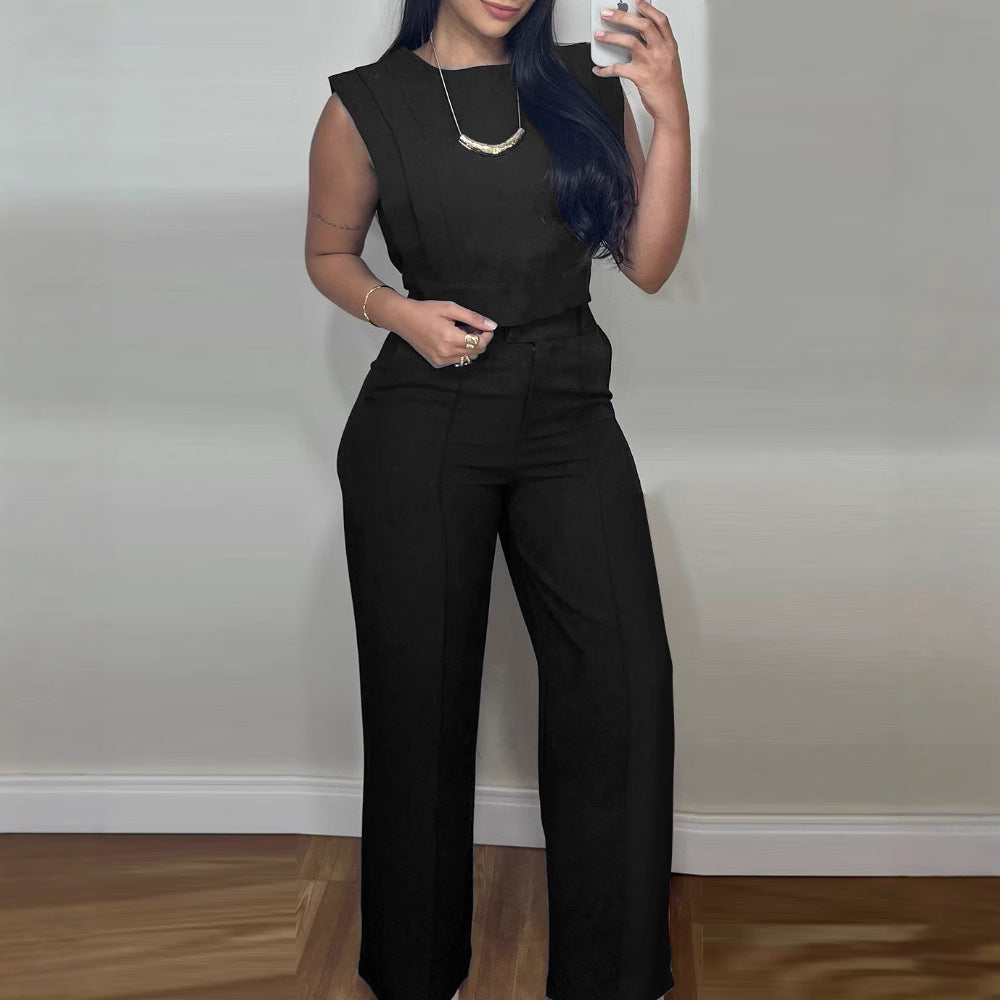 Sleeveless Vest And Pants Set