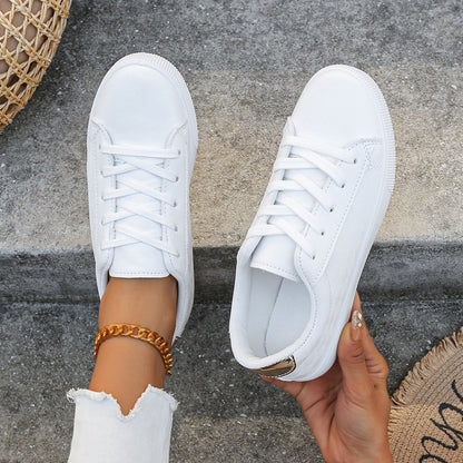 Plus Size Casual White Sneakers