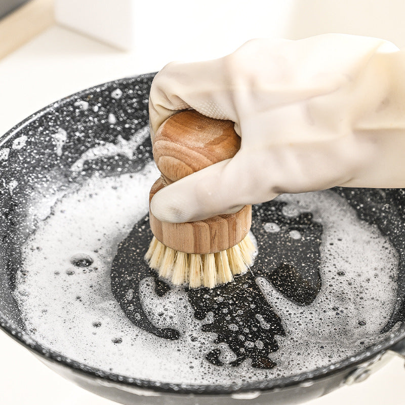 Natural Hemp Non-Stick Oil Dish Brush Kitchen Home Use Multi-Function Clean Vegetable Fruit Brush Two-Pack Scrubber Pot Brush