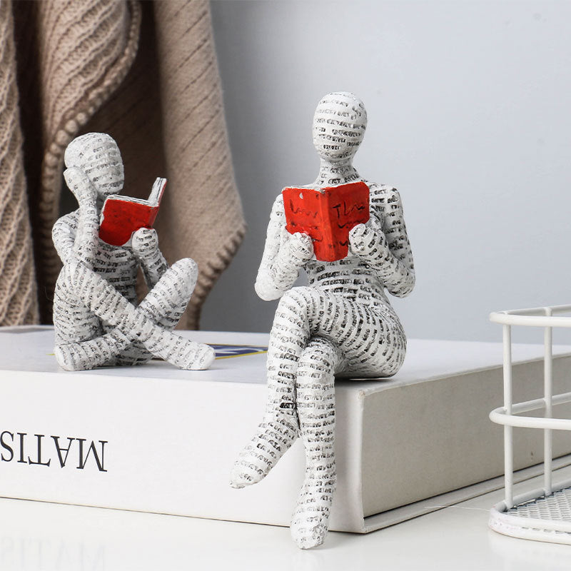 Cross-border ReadingWomen Creative Reading Woman Resin Crafts Home Desktop Bookcase Resin Ornaments