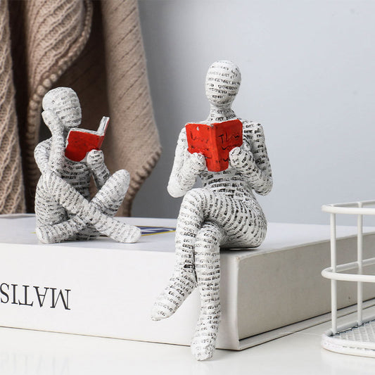 Cross-border ReadingWomen Creative Reading Woman Resin Crafts Home Desktop Bookcase Resin Ornaments
