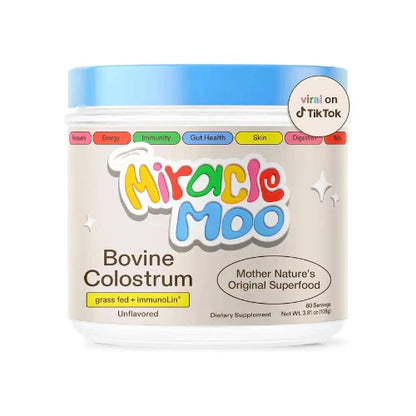 Miracle Moo Colostrum – Gut, Hair & Immune Support (60 Servings, Unflavored)