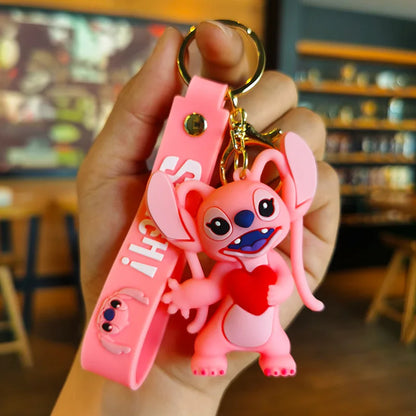Disney Stitch Keychain - Cute Lilo & Stitch Keyrings, Durable Anime Keychains for Women Men Kids, Multi-Color Gift