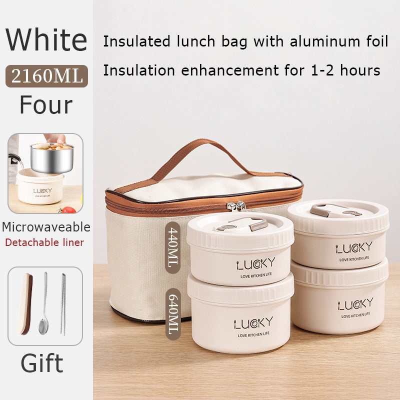 Travel Tote – Multi-Layer Portable Food Container Set for Work Meal Management, with Bag.