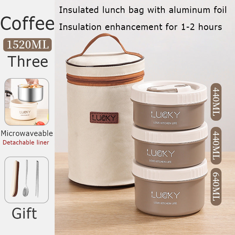 Travel Tote – Multi-Layer Portable Food Container Set for Work Meal Management, with Bag.