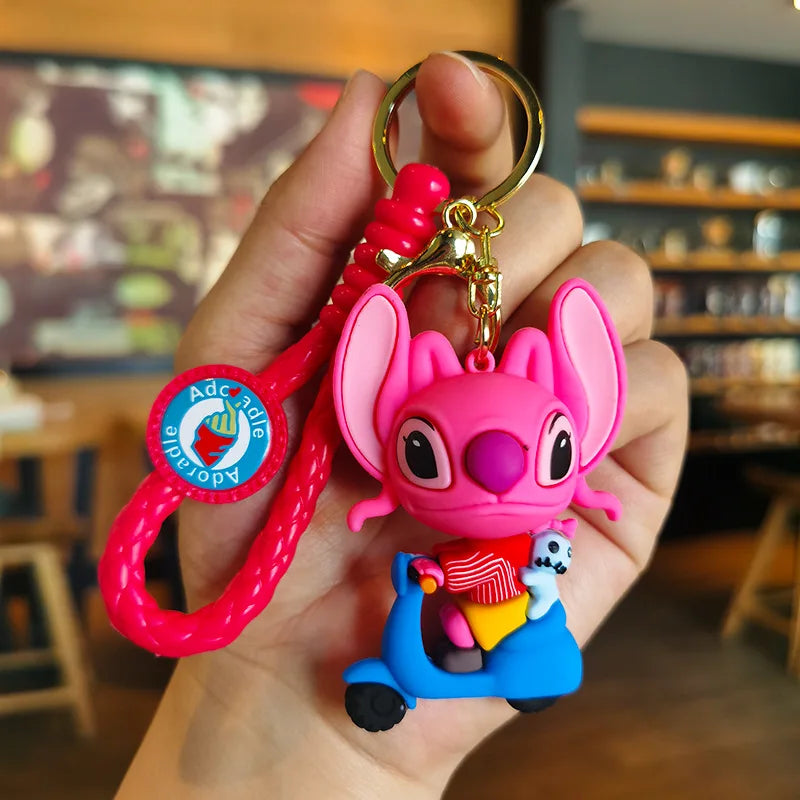 Disney Stitch Keychain - Cute Lilo & Stitch Keyrings, Durable Anime Keychains for Women Men Kids, Multi-Color Gift