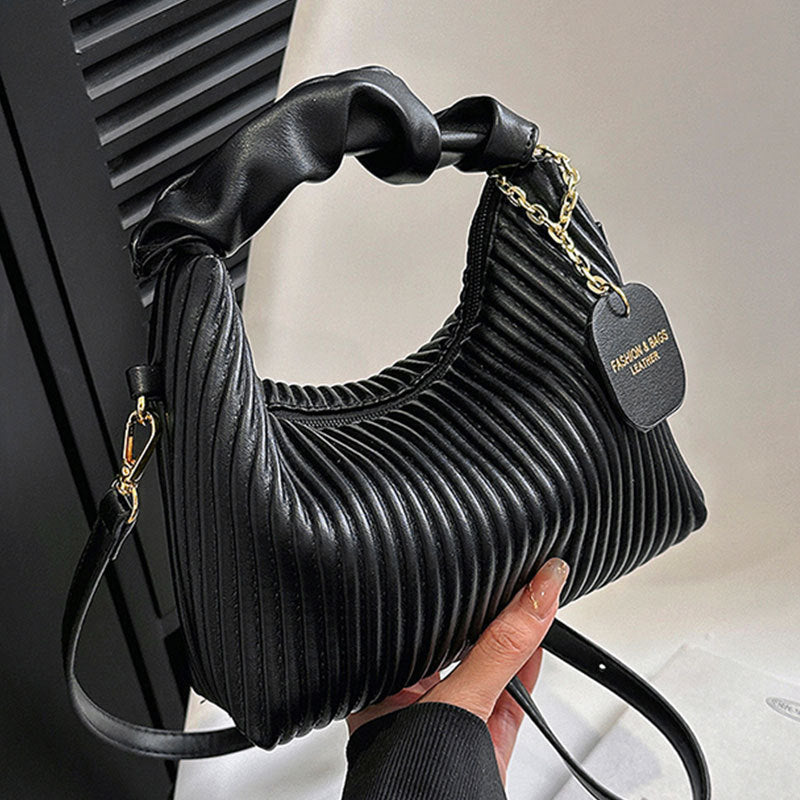 Vertical Striped Shoulder Messenger Bag