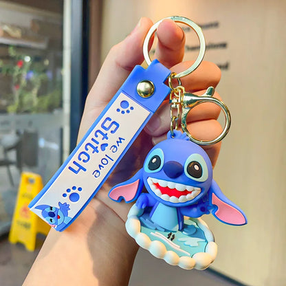 Disney Stitch Keychain - Cute Lilo & Stitch Keyrings, Durable Anime Keychains for Women Men Kids, Multi-Color Gift