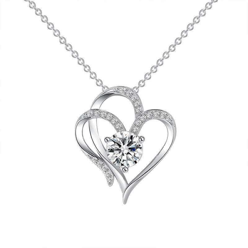 Zircon Double Heart Love Necklace