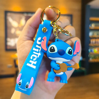 Disney Stitch Keychain - Cute Lilo & Stitch Keyrings, Durable Anime Keychains for Women Men Kids, Multi-Color Gift