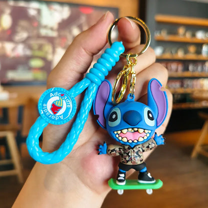 Disney Stitch Keychain - Cute Lilo & Stitch Keyrings, Durable Anime Keychains for Women Men Kids, Multi-Color Gift
