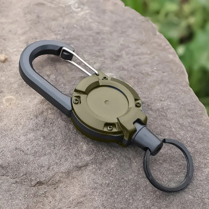 1Pcs Anti-theft Metal Easy-to-pull Buckle Rope Elastic Keychain Sporty Retractable Key Ring Anti Lost Yoyo Ski Pass ID Card