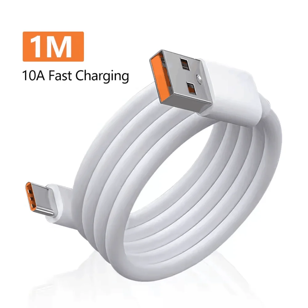 USB Type C Cable 120W 10A Fast Charging Wire Mobile Phone USB For Huawei P30 Xiaomi Realme Samsung Poco x6 USB C Data Cable Cord