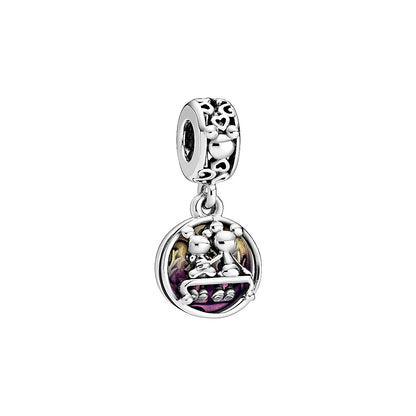 MINISO League Of Legends Mickey Mouse Minnie Plata Deley 925 Sterling Silver Charm Beads Fit Original Pandora Bracelet Jewelry