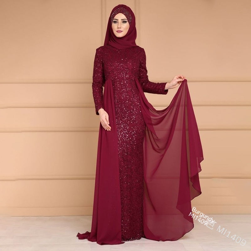 Elegant Sequined Retro Fish Tail Dress