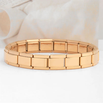 Yupsk Trendy Square Italy Stainless Steel Bracelets For Women Men HipHop Metal  Modules Stretchable Gift Birthday Party Jewelry