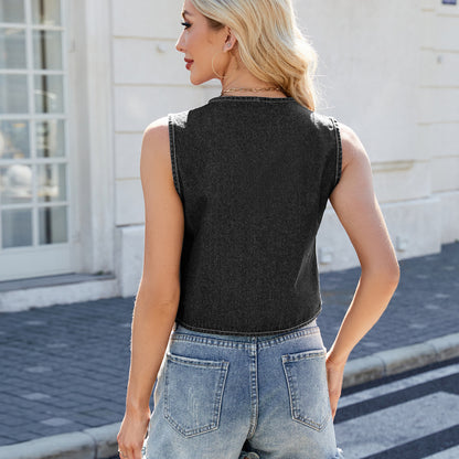 Y2K Bow Denim Tank Top