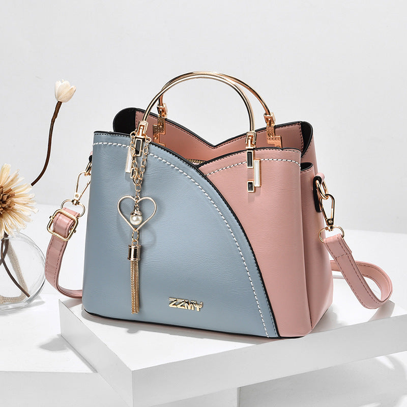 Color Block Tassel Love Bag