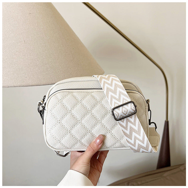 Diamond Pattern Soft Leather Messenger