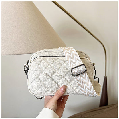 Diamond Pattern Soft Leather Messenger