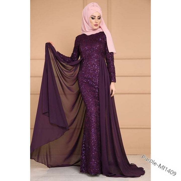 Elegant Sequined Retro Fish Tail Dress
