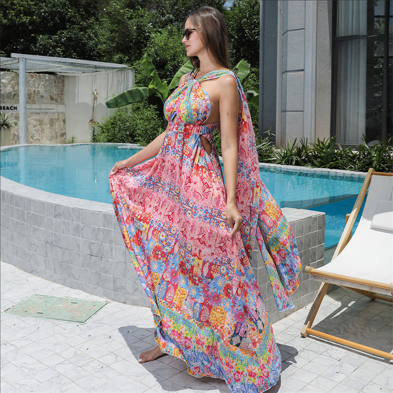 Women's Floral Flowing Hem Dress