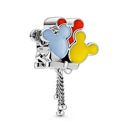 MINISO League Of Legends Mickey Mouse Minnie Plata Deley 925 Sterling Silver Charm Beads Fit Original Pandora Bracelet Jewelry