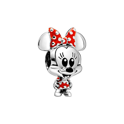 MINISO League Of Legends Mickey Mouse Minnie Plata Deley 925 Sterling Silver Charm Beads Fit Original Pandora Bracelet Jewelry
