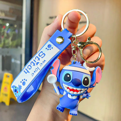 Disney Stitch Keychain - Cute Lilo & Stitch Keyrings, Durable Anime Keychains for Women Men Kids, Multi-Color Gift