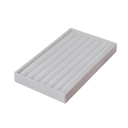 Velvet Jewelry Display Exquisite Jewellery Holder Portable Ring Earrings Necklace Organizer Storage Box Organizator Trays Beige