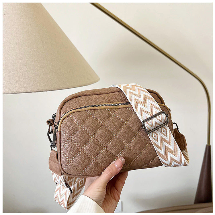 Diamond Pattern Soft Leather Messenger