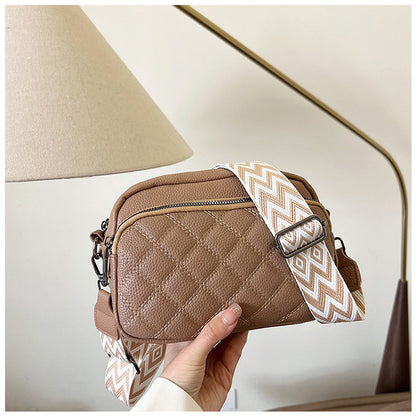 Diamond Pattern Soft Leather Messenger